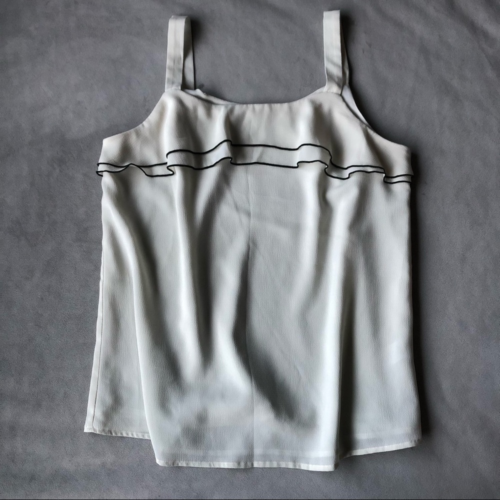 Cleo ~ Cream Tank with Ruffle ~ Women’s Size Medium